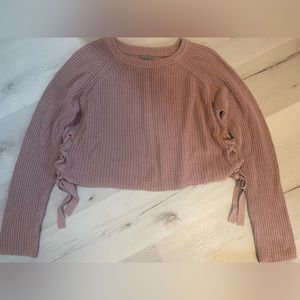 Charlotte Russe blush pink cropped sweater